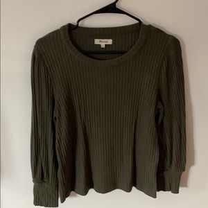 Madewell ribbed bubble sleeve sweater